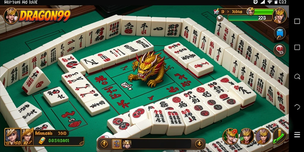 Screenshot permainan DRAGON99 menunjukkan aksi seru bermain Mahjong.