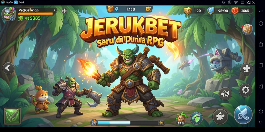 Screenshot utama JERUKBET menampilkan aksi seru dalam petualangan RPG.
