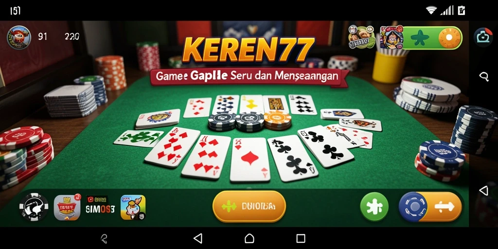 Tampilan gameplay seru KEREN77 saat bermain Gaple.