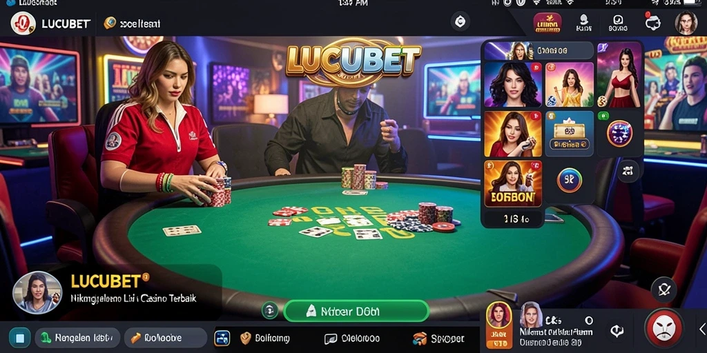 Tampilan menarik dari gameplay Live Casino di LUCUBET.