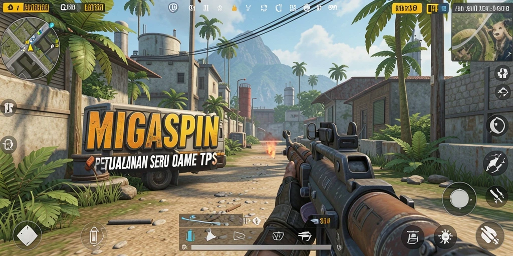 Screenshot menampilkan aksi intens dalam gameplay MIGASPIN.
