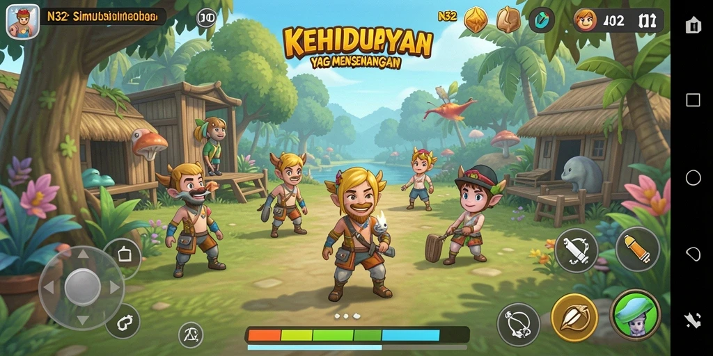 Tangkapan layar menampilkan gameplay seru N32 dengan elemen simulasi yang menarik.