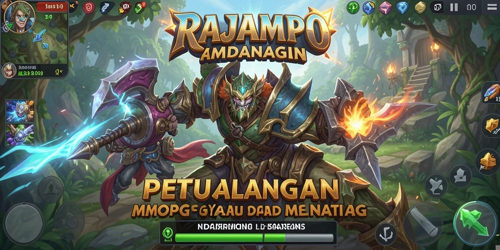 Tampilan gameplay seru di dunia RAJAMPO yang luas.