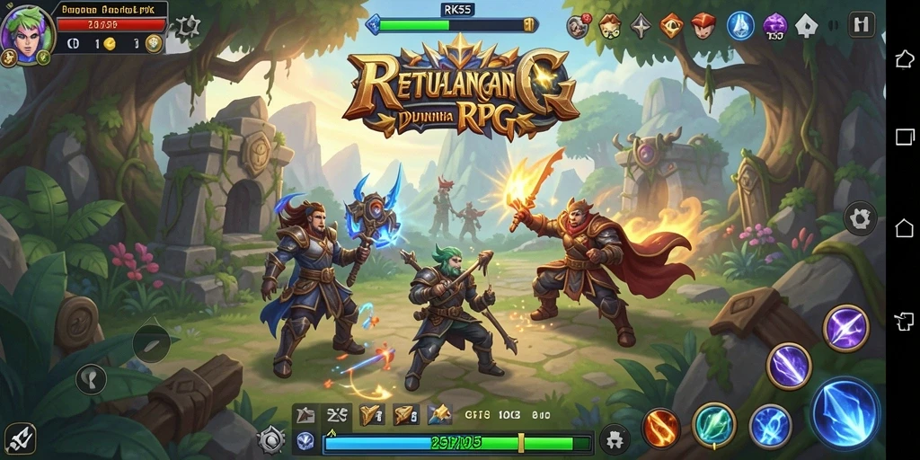 Tampilan gameplay RK55 yang mendebarkan dan penuh aksi RPG.