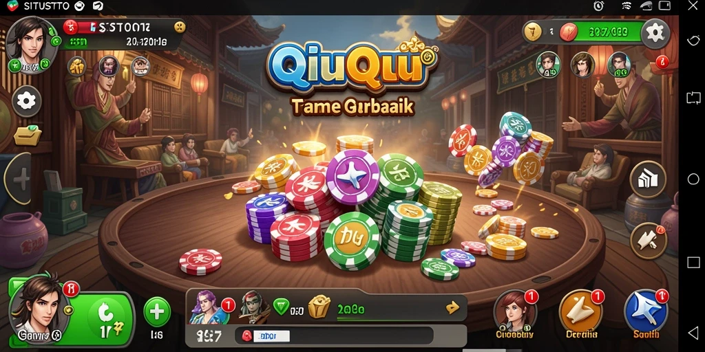 Tampilan terbaik gameplay QiuQiu di SITUSTOTO dengan interaksi pemain.